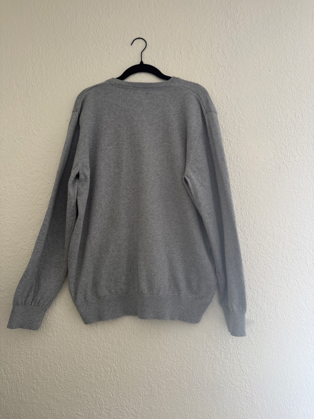 L.L.Bean Cotton Cashmere V-Neck Sweater Men’s Large Gray Classic Soft Preppy - Picture 7 of 7